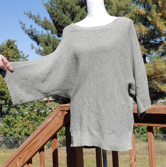 Chaps gray gold long knit sweater L - Picture 4 of 7